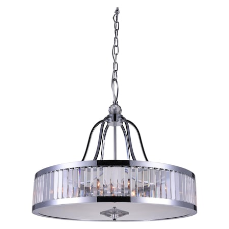 Cwi Lighting 6 Light Drum Shade Chandelier With Chrome Finish 9929P26-6-601